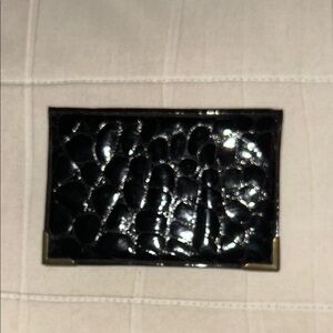 Elegant Black Embossed Card Holder